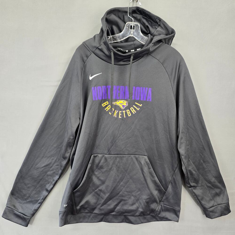 Nike Dri-Fit XL Gray Hoodie Sweatshirt Northern Iowa Basketball Athletic Men Top